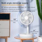 Wholesale Portable Folding Desk Fan with 60 Degree Rotatable Head and Remote, USB Rechargeable 7200mAh Battery Up to 16 Hours for Bedroom Home Office Travel (White)